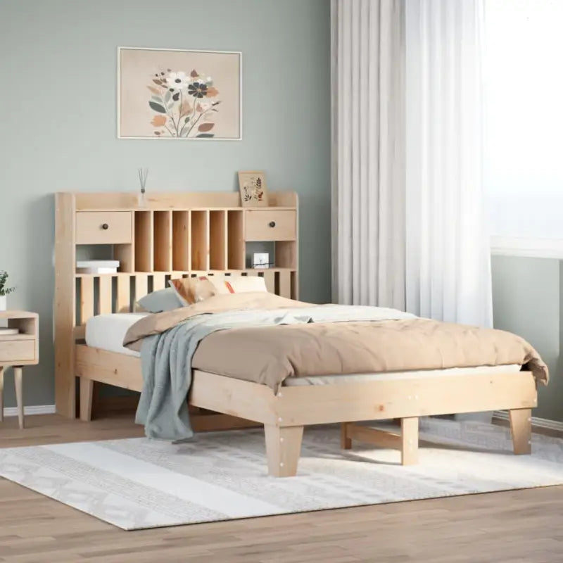 Bedframe van massief grenenhout met extra opbergruimte - Naturel / 120 x 200 cm - Bedden & bedframes