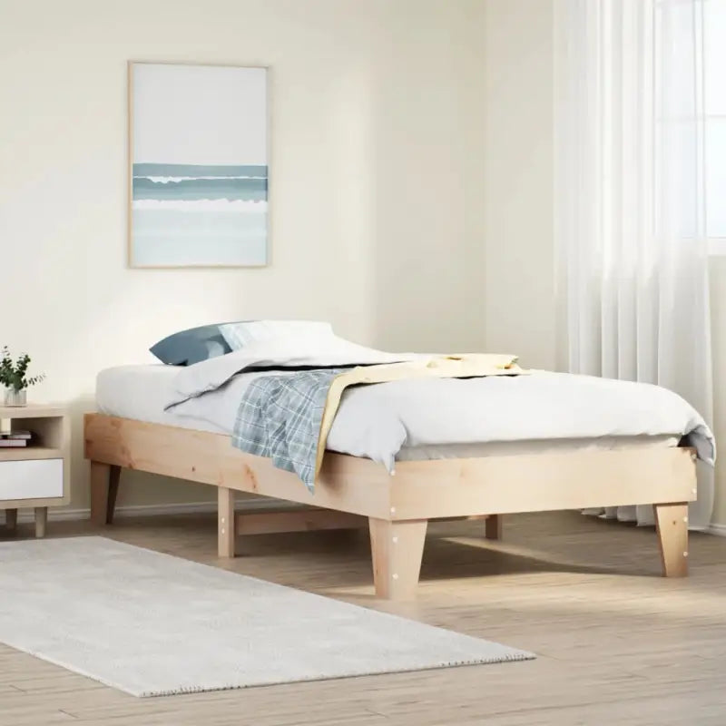 Bedframe van massief grenenhout met extra opbergruimte voor elke slaapkamer - Naturel / 90 x 190 cm - Bedden & bedframes