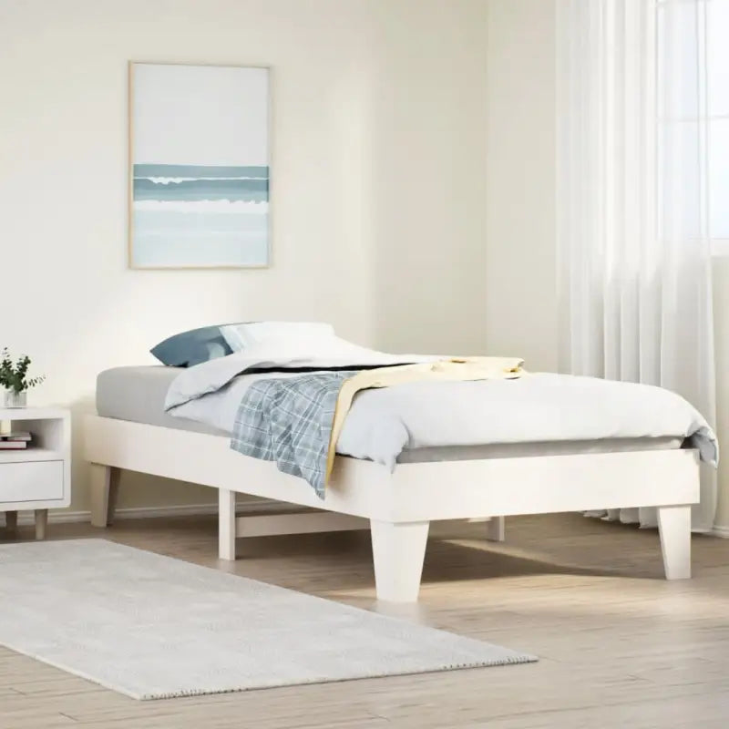 Bedframe van massief grenenhout met extra opbergruimte voor elke slaapkamer - Wit / 75 x 190 cm - Bedden & bedframes
