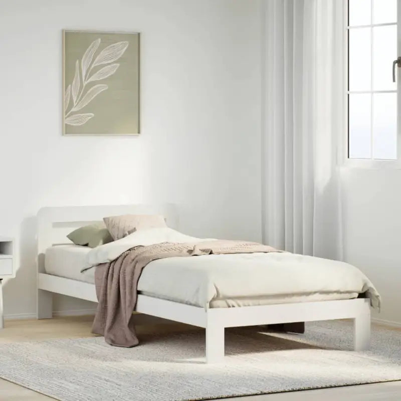 Bedframe van massief grenenhout met extra opbergruimte voor elke slaapkamer - Wit / 90 x 190 cm - Bedden & bedframes
