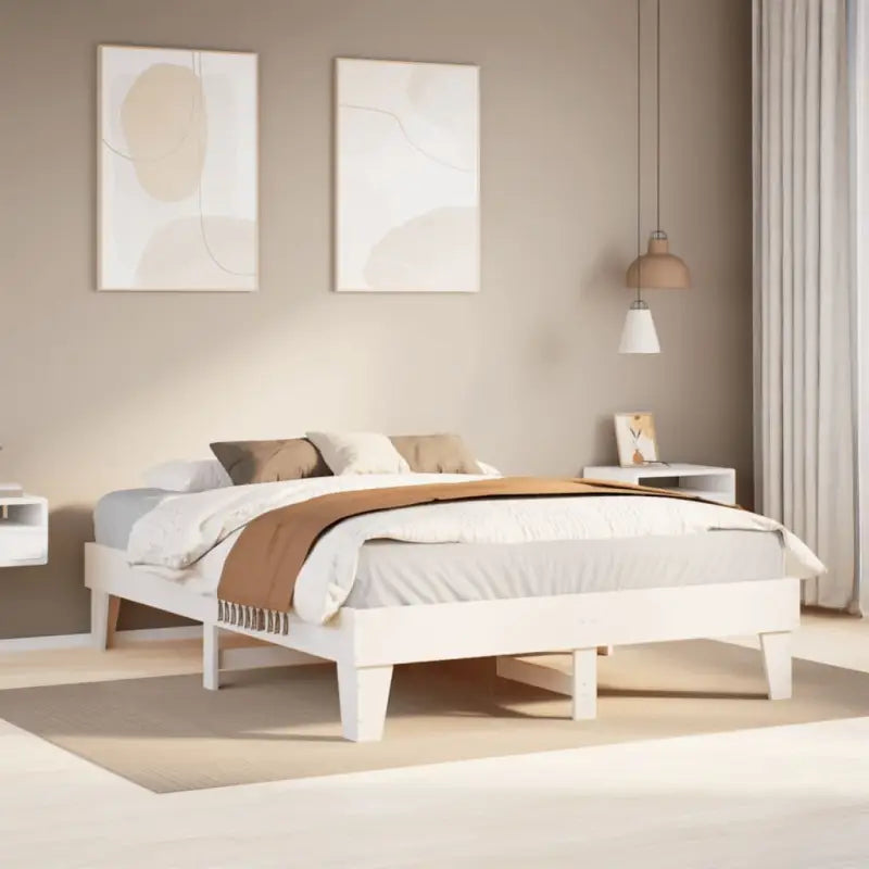 Bedframe van massief grenenhout met extra opbergruimte voor elke slaapkamer - Wit / 160 x 200 cm - Bedden & bedframes
