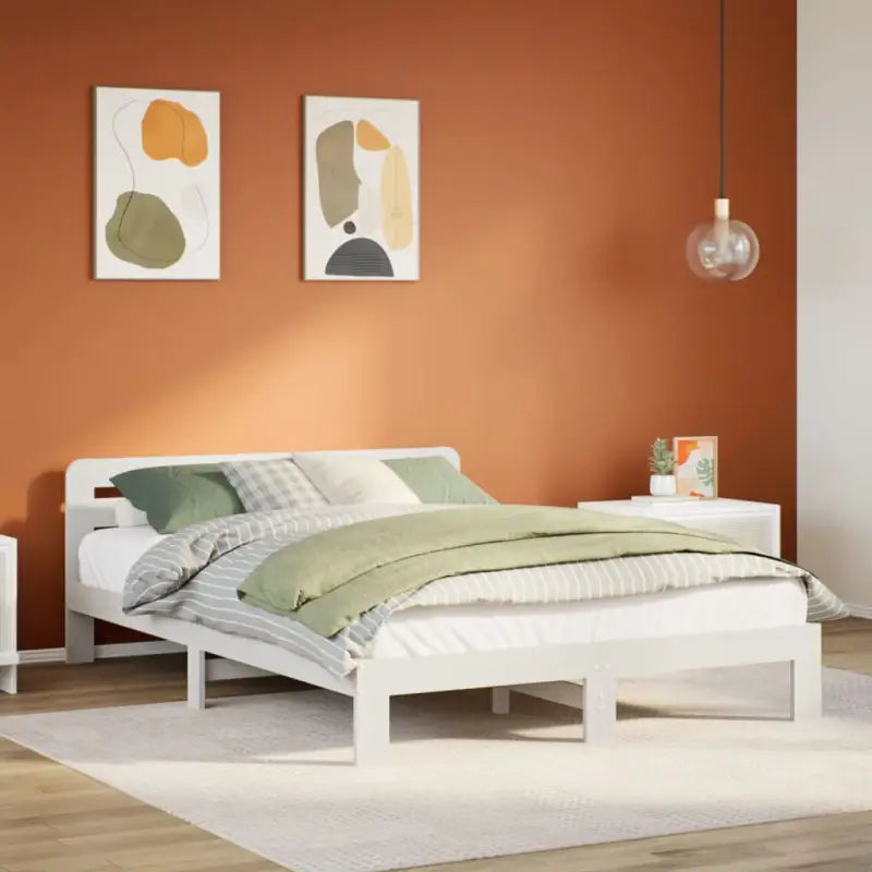 Bedframe van massief grenenhout met extra opbergruimte voor elke slaapkamer - Wit / 160 x 200 cm - Bedden & bedframes