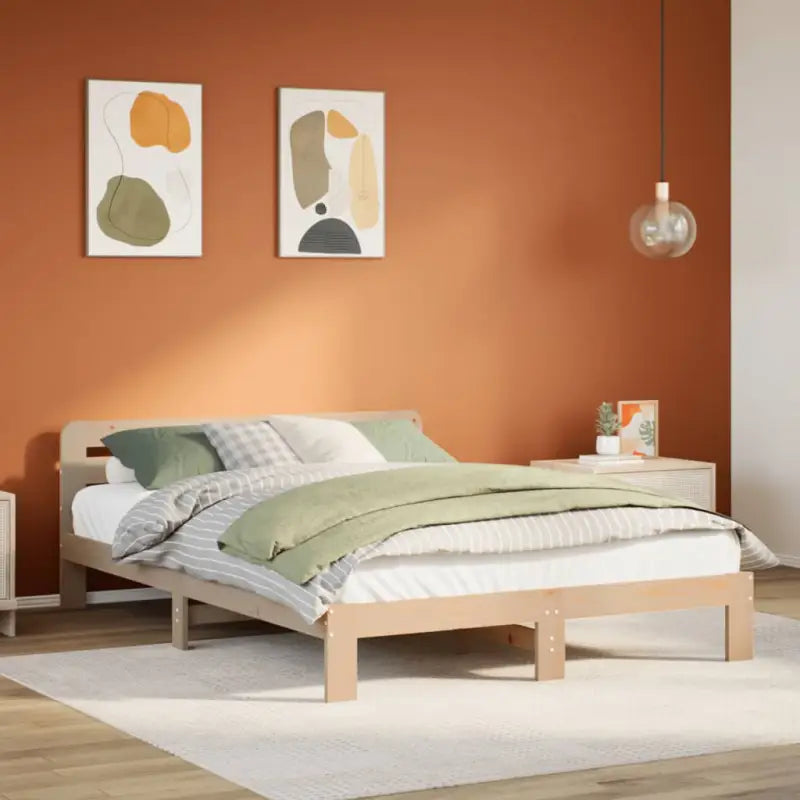 Bedframe van massief grenenhout met extra opbergruimte voor elke slaapkamer - Naturel / 120 x 190 cm - Bedden &