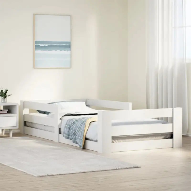 Bedframe van massief grenenhout met extra opbergruimte - Wit / 70 x 140 cm - Bedden & bedframes