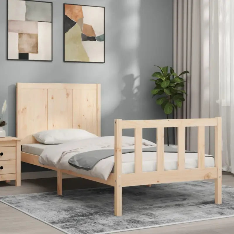 Bedframe van massief grenenhout voor een comfortabele slaapkamer - Naturel / 90 x 200 cm - Bedden & bedframes