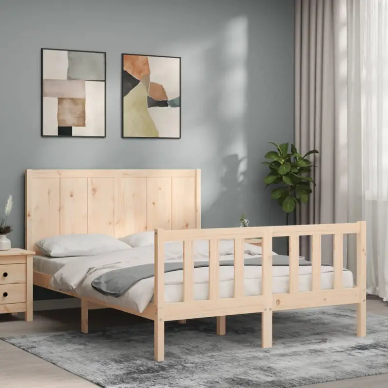 Bedframe van massief grenenhout voor een comfortabele slaapkamer - Naturel / 120 x 200 cm - Bedden & bedframes