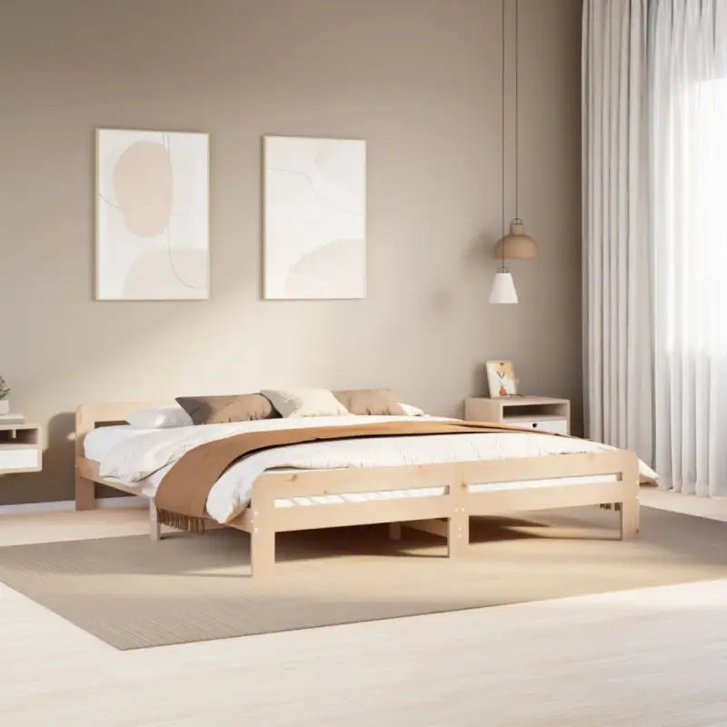 Bedframe van massief grenenhout voor een goede nachtrust - Naturel / 180 x 200 cm - Bedden & bedframes