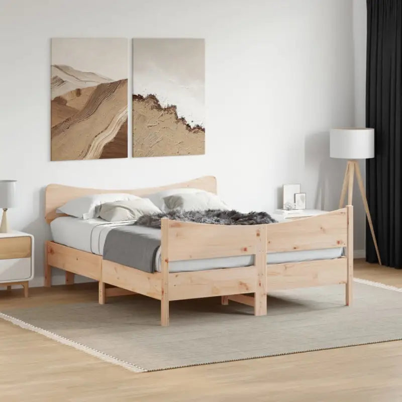 Bedframe van massief grenenhout voor een goede nachtrust - Natuurlijk grenenhout / 135 x 190 cm - Bedden & bedframes