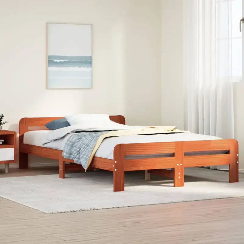 Bedframe van massief grenenhout voor een goede nachtrust - Wasbruin / 120 x 190 cm - Bedden & bedframes