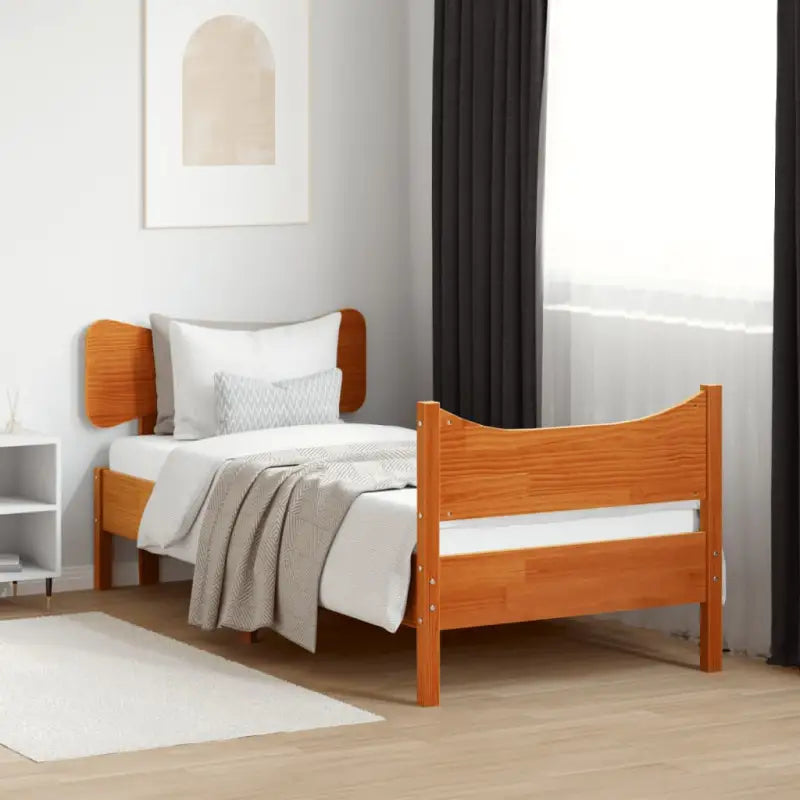 Bedframe van massief grenenhout voor een goede nachtrust - Wasbruin / 75 x 190 cm - Bedden & bedframes