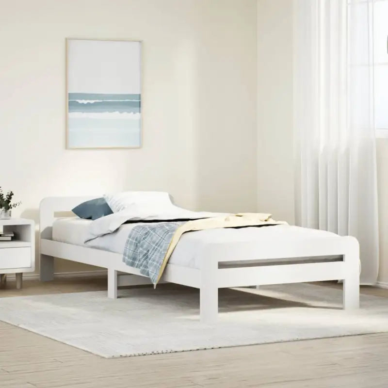 Bedframe van massief grenenhout voor een goede nachtrust - Wit / 100 x 200 cm - Bedden & bedframes