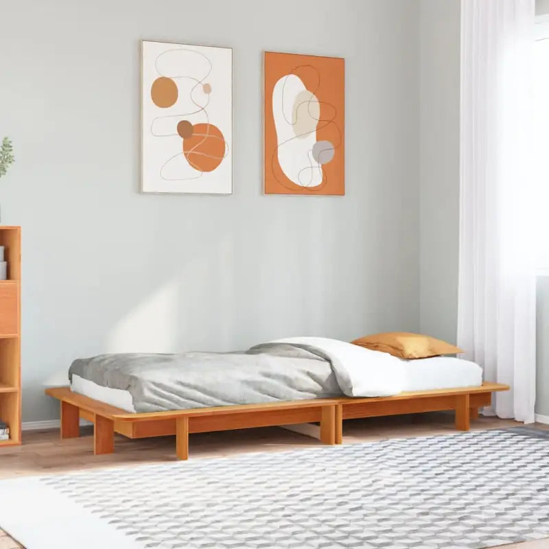 Bedframe van massief grenenhout voor een stabiele en duurzame slaapkamer - Wasbruin / 100 x 200 cm - Bedden & bedframes