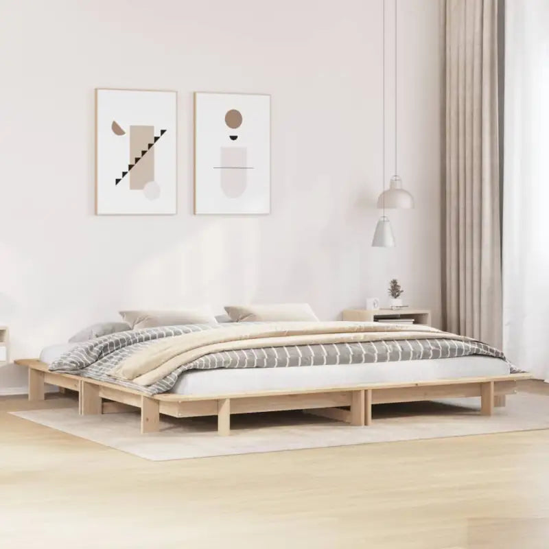 Bedframe van massief grenenhout voor een stabiele en duurzame slaapkamer - Naturel / 180 x 200 cm - Bedden & bedframes