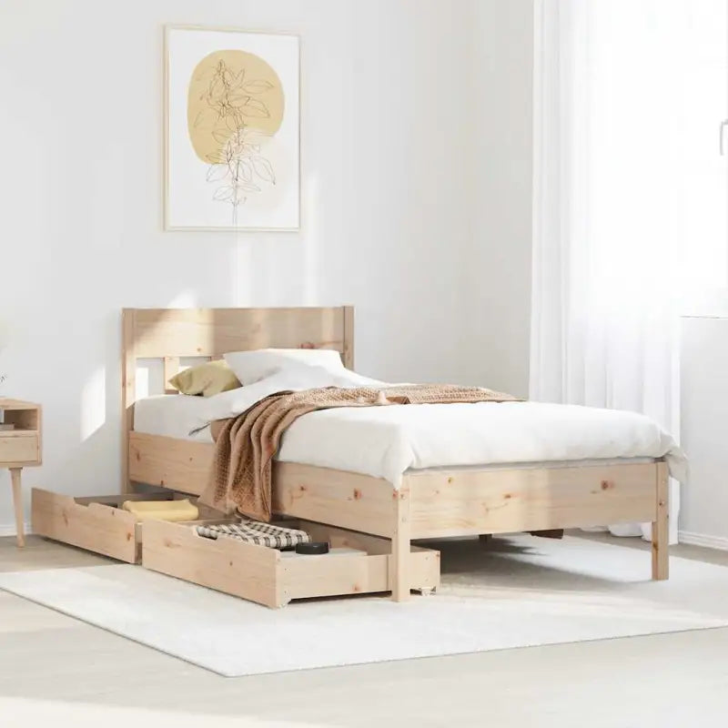 Bedframe van massief grenenhout voor een stabiele en duurzame slaapkamer - Naturel / 100 x 200 cm - Bedden & bedframes