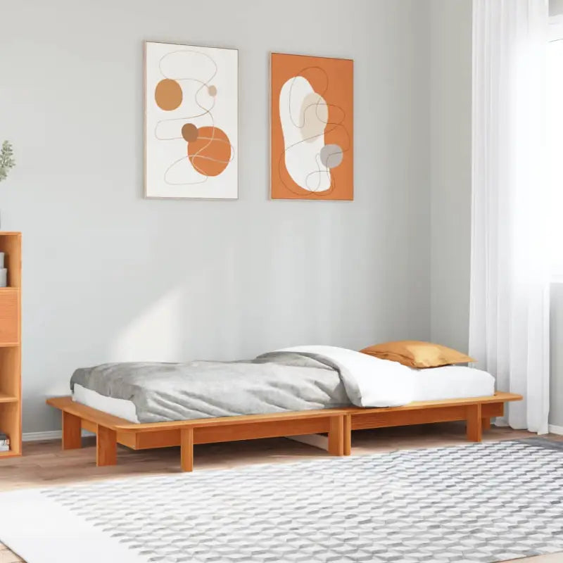 Bedframe van massief grenenhout voor een stabiele en duurzame slaapkamer - Wasbruin / 90 x 200 cm - Bedden & bedframes