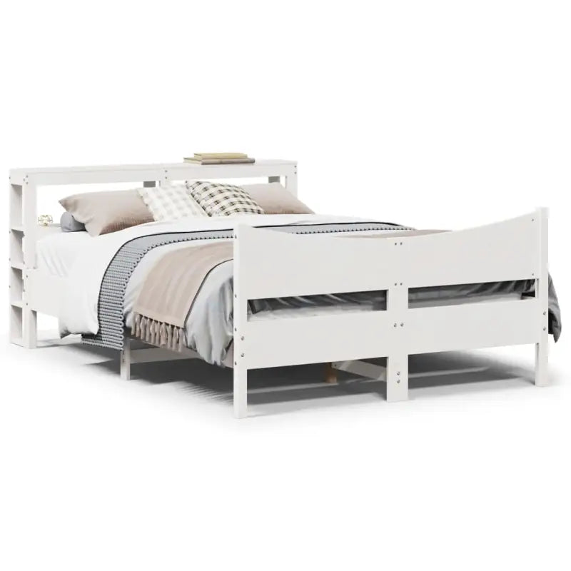 Bedframe van massief grenenhout voor een stabiele en duurzame slaapplaats - Wit / 135 x 190 cm - Bedden & bedframes
