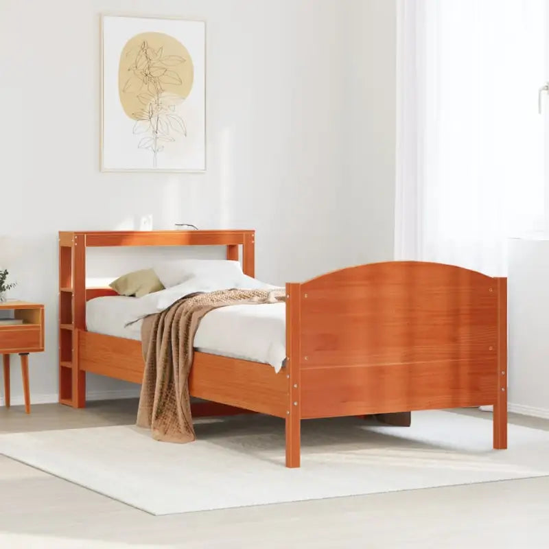 Bedframe van massief grenenhout voor een stabiele en duurzame slaapkamer - Wasbruin / 90 x 190 cm - Bedden & bedframes