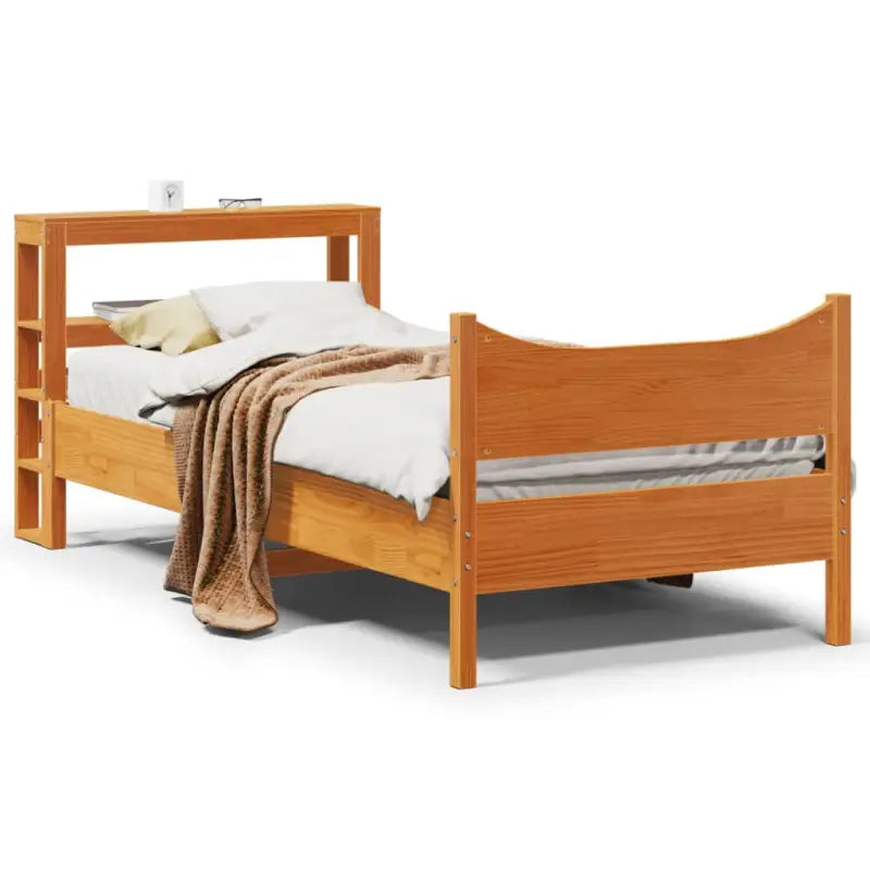 Bedframe van massief grenenhout voor een stabiele en duurzame slaapplaats - Wasbruin / 75 x 190 cm - Bedden & bedframes