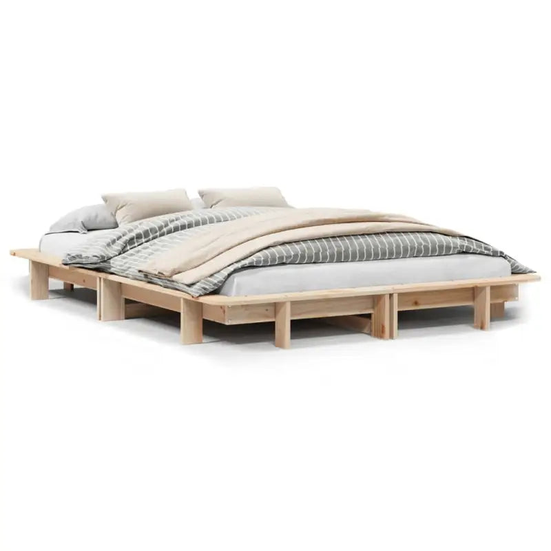 Bedframe van massief grenenhout voor een stabiele en duurzame slaapkamer - Naturel / 150 x 200 cm - Bedden & bedframes