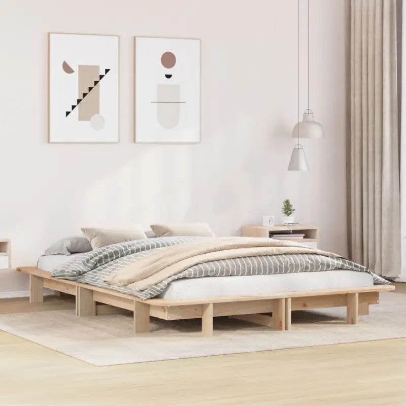 Bedframe van massief grenenhout voor een stabiele en duurzame slaapkamer - Naturel / 120 x 190 cm - Bedden & bedframes