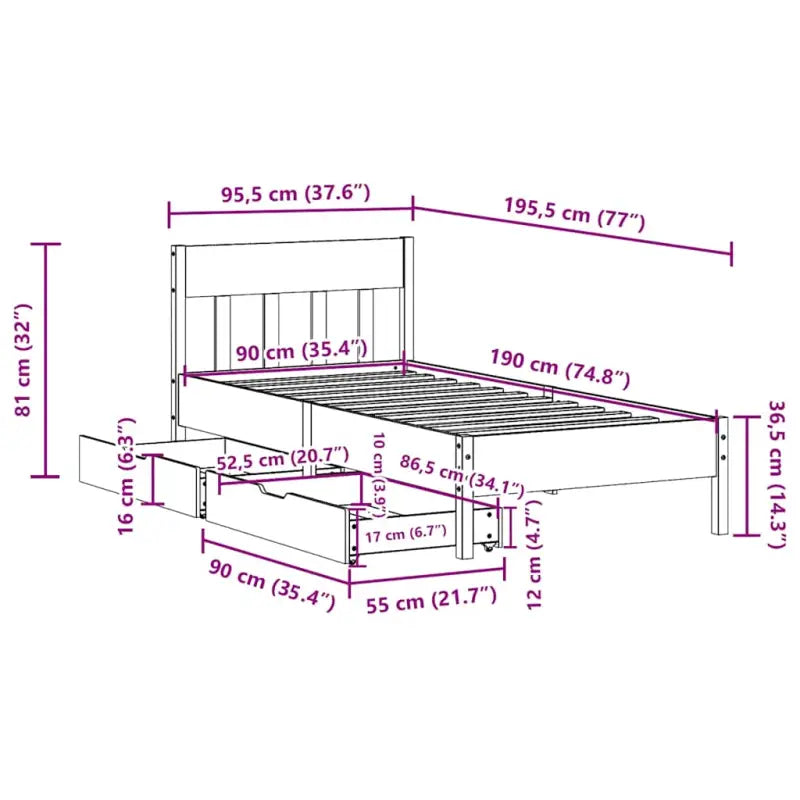 Bedframe van massief grenenhout voor een stabiele en duurzame slaapkamer - Bedden & bedframes