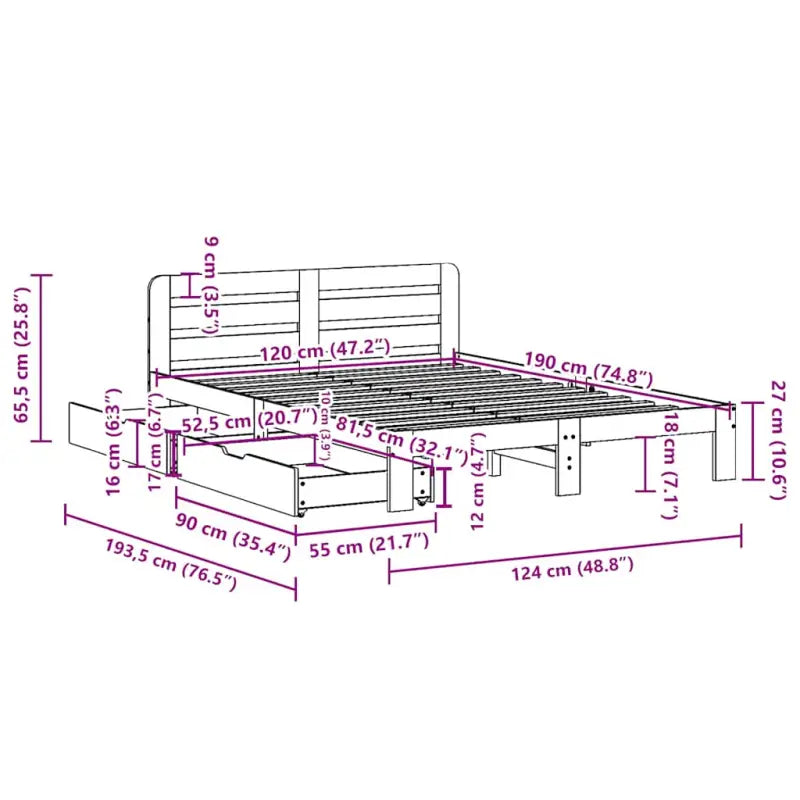 Bedframe van massief grenenhout voor een stabiele nachtrust - Bedden & bedframes