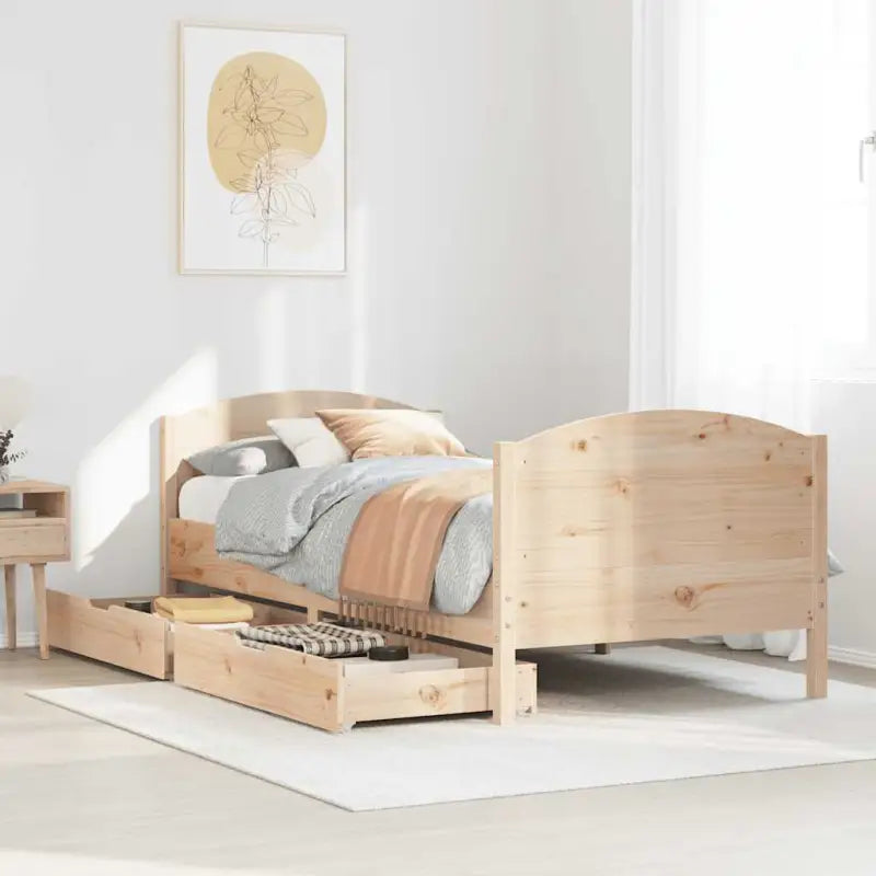 Bedframe van massief grenenhout voor een stabiele nachtrust - Naturel / 75 x 190 cm - Bedden & bedframes