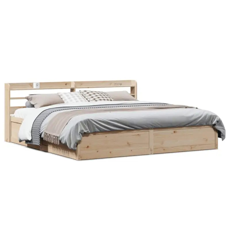 Bedframe van massief grenenhout voor een stabiele nachtrust - Naturel / 200 x 200 cm - Bedden & bedframes