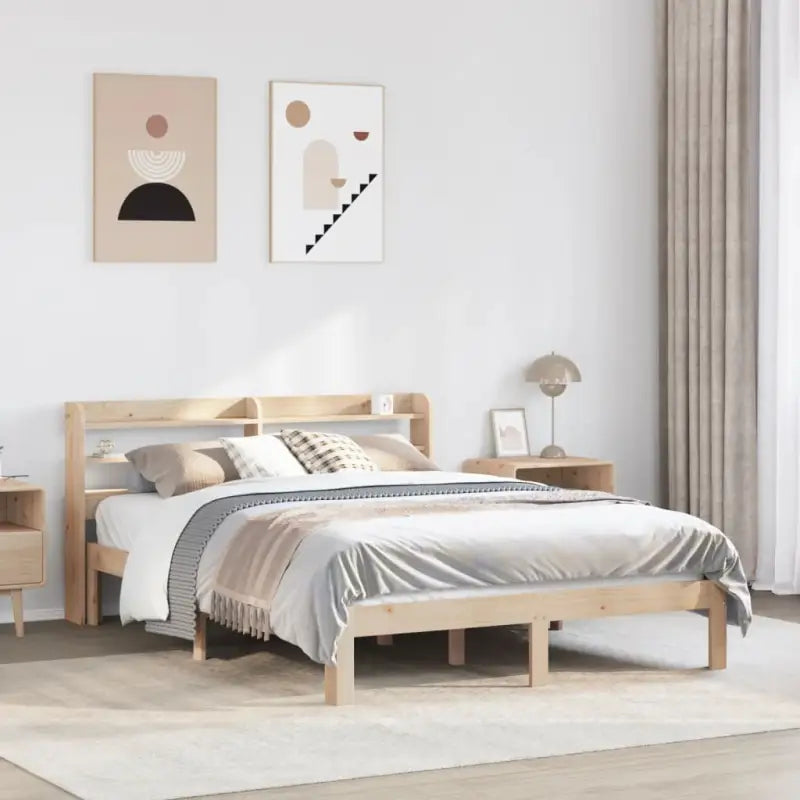 Bedframe van massief grenenhout voor een stabiele nachtrust - Naturel / 120 x 200 cm - Bedden & bedframes
