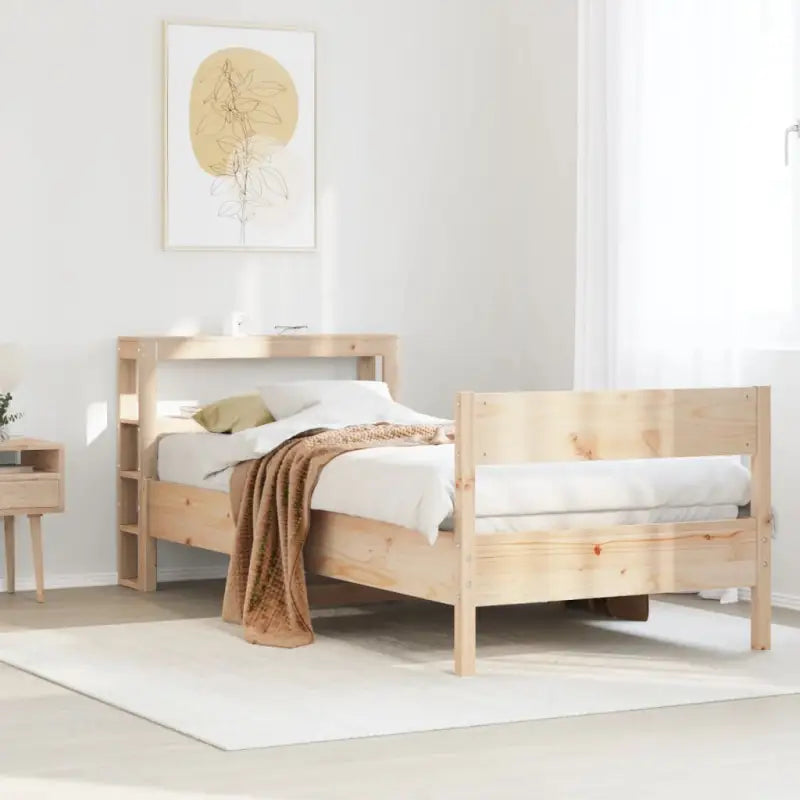 Bedframe van massief grenenhout voor een stabiele nachtrust - Naturel / 75 x 190 cm - Bedden & bedframes