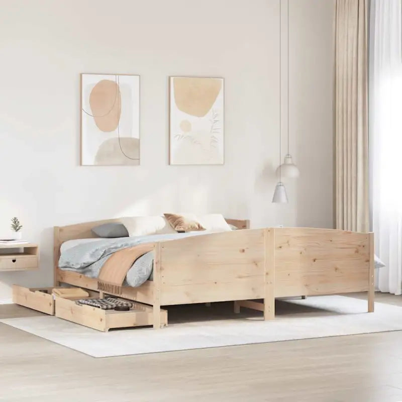 Bedframe van massief grenenhout voor een stabiele nachtrust - Naturel / 180 x 200 cm - Bedden & bedframes