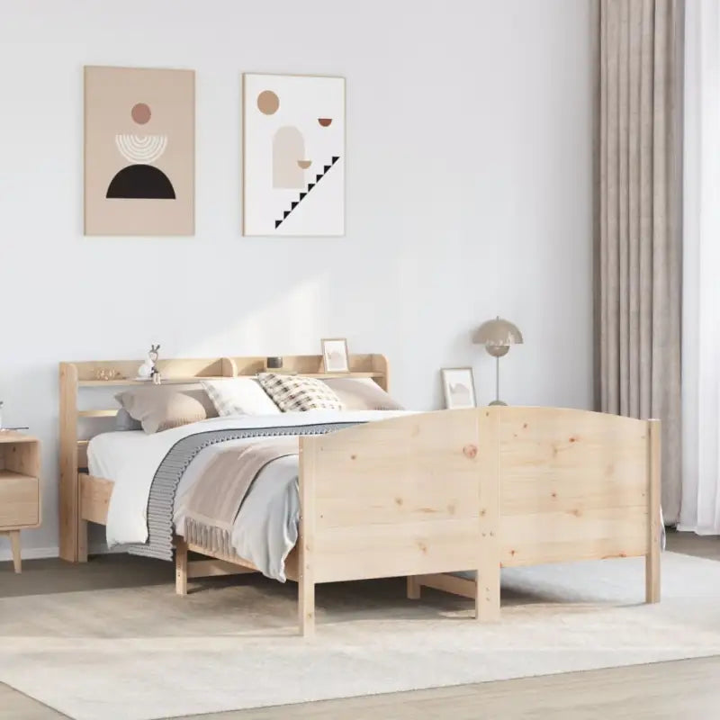 Bedframe van massief grenenhout voor een stabiele nachtrust - Naturel / 150 x 200 cm - Bedden & bedframes