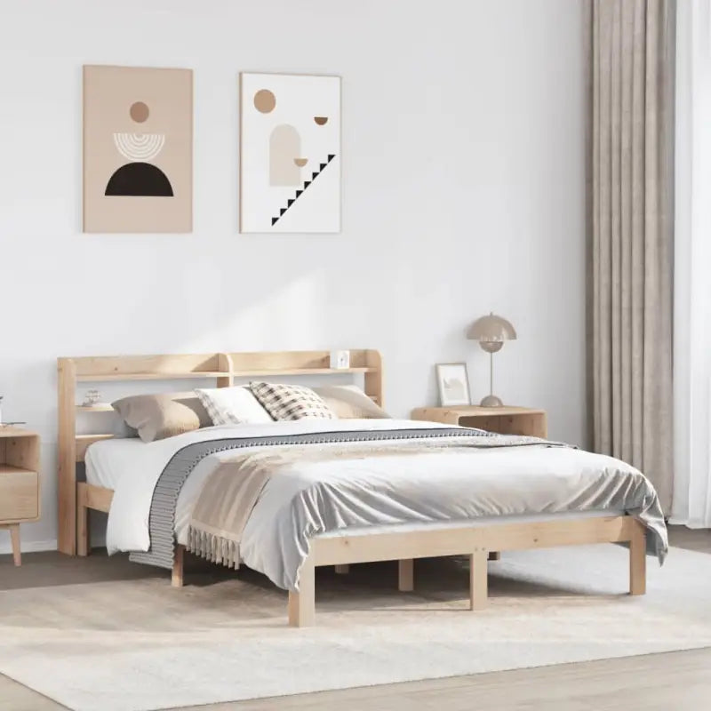 Bedframe van massief grenenhout voor een stabiele nachtrust - Naturel / 160 x 200 cm - Bedden & bedframes