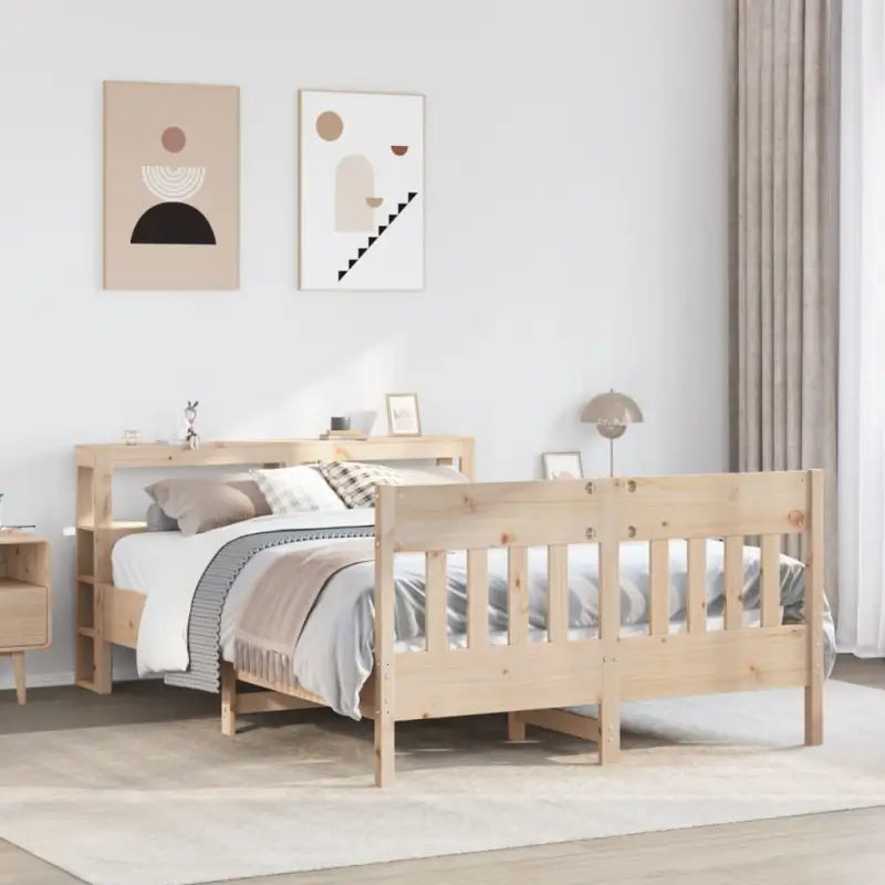 Bedframe van massief grenenhout voor een stabiele nachtrust - Naturel / 150 x 200 cm - Bedden & bedframes