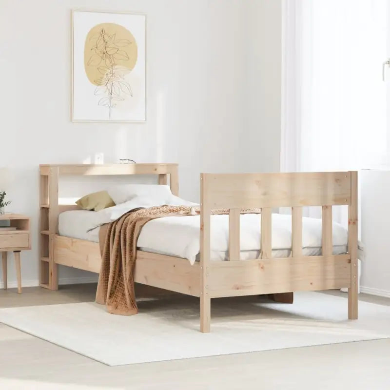 Bedframe van massief grenenhout voor een stabiele nachtrust - Naturel / 75 x 190 cm - Bedden & bedframes