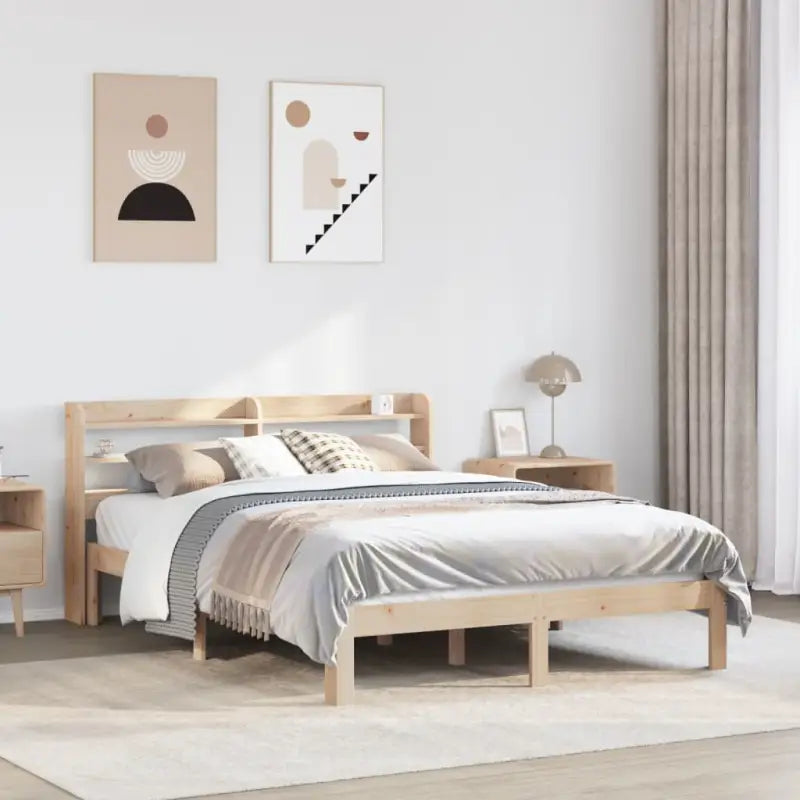 Bedframe van massief grenenhout voor een stabiele nachtrust - Naturel / 150 x 200 cm - Bedden & bedframes