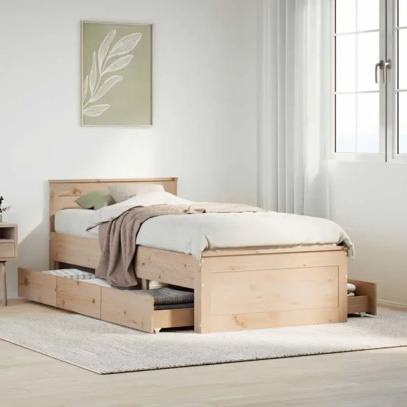 Bedframe van massief grenenhout voor een stabiele nachtrust - Naturel / 90 x 190 cm - Bedden & bedframes