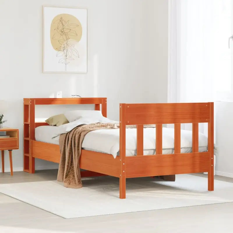 Bedframe van massief grenenhout voor een stabiele nachtrust - Wasbruin / 75 x 190 cm - Bedden & bedframes