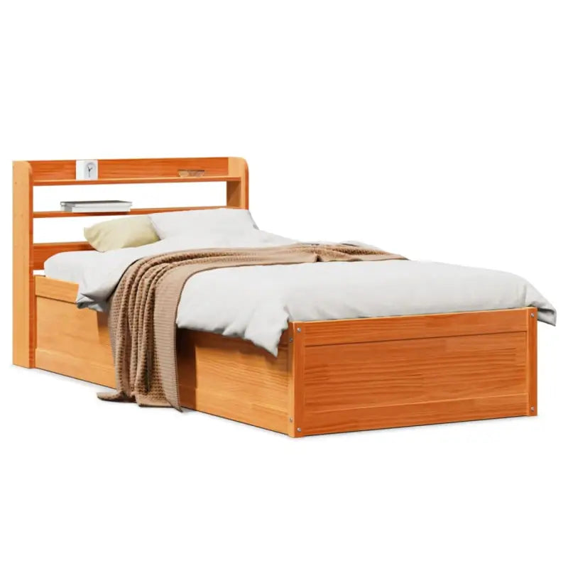 Bedframe van massief grenenhout voor een stabiele nachtrust - Wasbruin / 90 x 190 cm - Bedden & bedframes