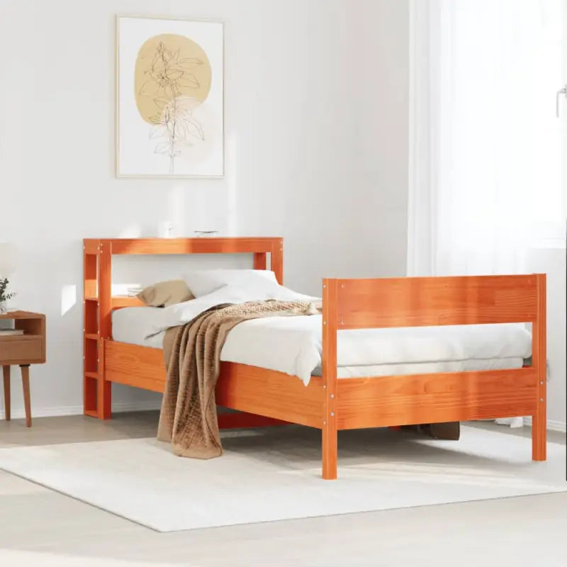 Bedframe van massief grenenhout voor een stabiele nachtrust - Wasbruin / 75 x 190 cm - Bedden & bedframes