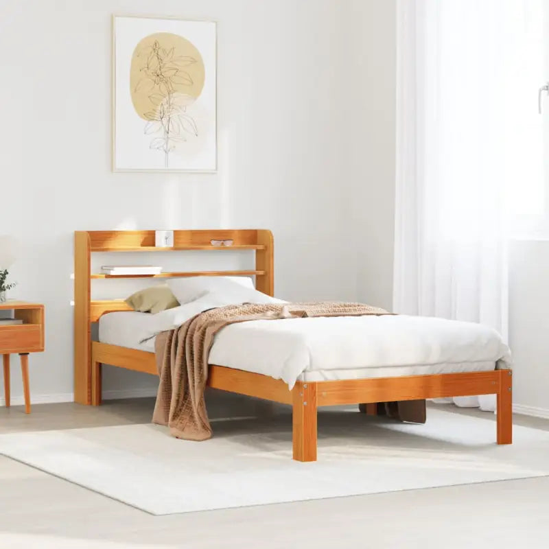 Bedframe van massief grenenhout voor een stabiele nachtrust - Wasbruin / 75 x 190 cm - Bedden & bedframes
