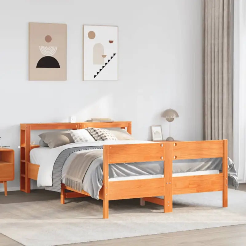 Bedframe van massief grenenhout voor een stabiele nachtrust - Wasbruin / 160 x 200 cm - Bedden & bedframes