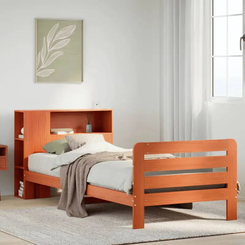 Bedframe van massief grenenhout voor een stabiele nachtrust - Wasbruin / 75 x 190 cm - Bedden & bedframes