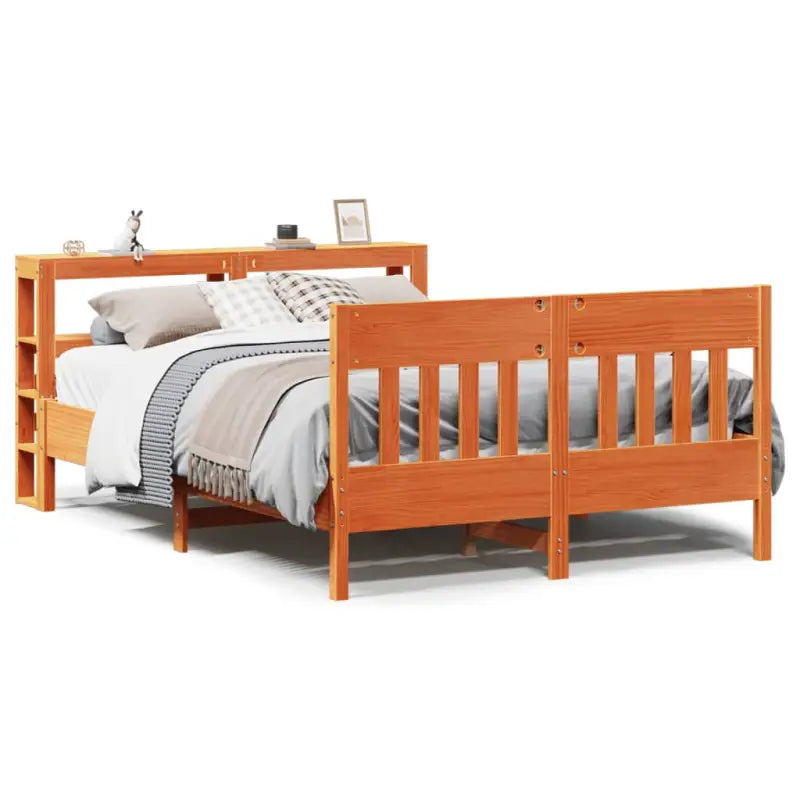 Bedframe van massief grenenhout voor een stabiele nachtrust - Wasbruin / 135 x 190 cm - Bedden & bedframes