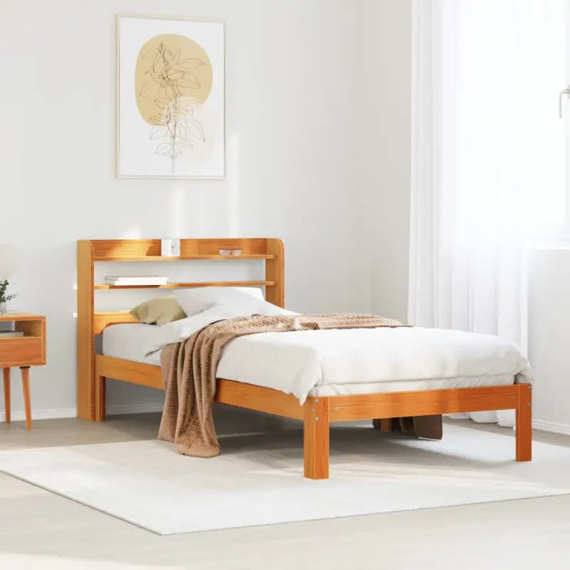 Bedframe van massief grenenhout voor een stabiele nachtrust - Wasbruin / 90 x 190 cm - Bedden & bedframes