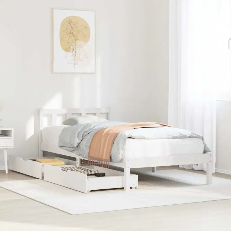 Bedframe van massief grenenhout voor een stabiele nachtrust - Wit / 100 x 200 cm - Bedden & bedframes