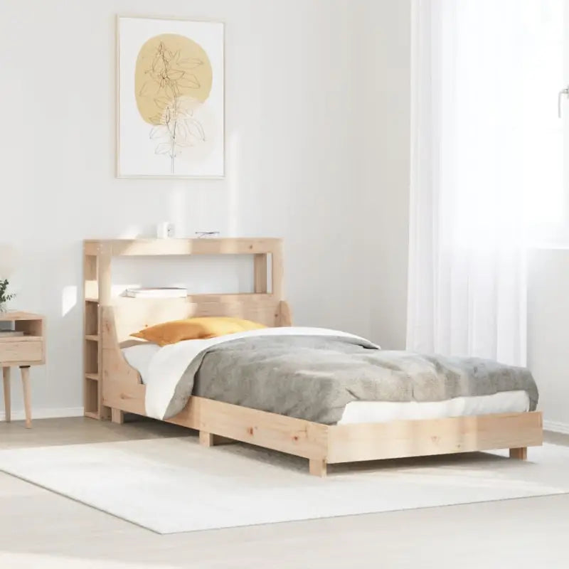 Bedframe van massief grenenhout voor een stabiele slaapkamer basis - Naturel / 90 x 190 cm - Bedden & bedframes