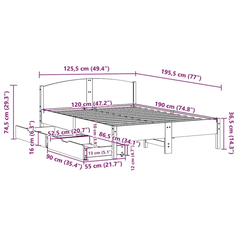 Bedframe van massief grenenhout voor een stabiele slaapkamer basis - Bedden & bedframes