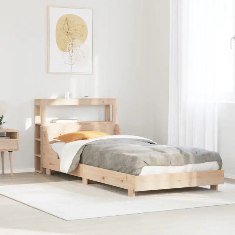 Bedframe van massief grenenhout voor een stabiele slaapkamer basis - Naturel / 100 x 200 cm - Bedden & bedframes