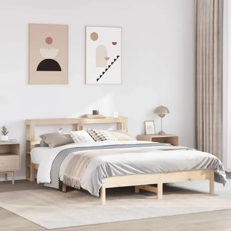 Bedframe van massief grenenhout voor een sterke en duurzame slaapplaats - Naturel / 150 x 200 cm - Bedden & bedframes